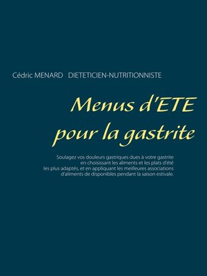 cover image of Menus d'été pour la gastrite